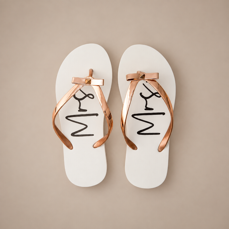Wedding Star #Mrs. Flip-Flops with Bow - Wedding Star Image