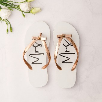 Wedding Star Mrs. Flip-Flops with Bow - Wedding Star $1 default White thumbnail