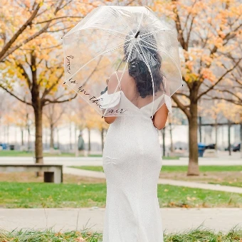 Wedding Star Large Clear Plastic Bubble Umbrella - Love Is in the Air - Wedding Star $2 thumbnail