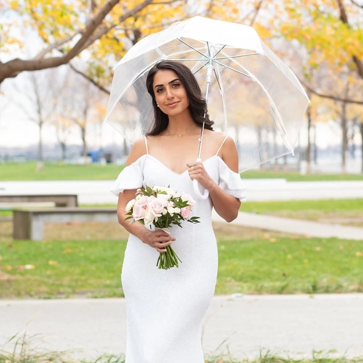 Wedding Star Large Clear Plastic Bubble Wedding Umbrella - Wedding Star #1 picture