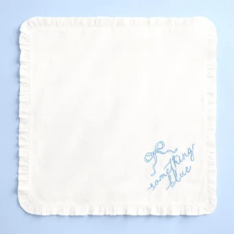 xo, Fetti Something Blue Embroidered Handkerchief - xo, Fetti $2 thumbnail