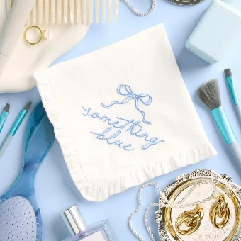 xo, Fetti Something Blue Embroidered Handkerchief - xo, Fetti $1 thumbnail
