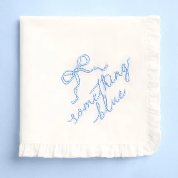 xo, Fetti Something Blue Embroidered Handkerchief - xo, Fetti #5 default picture