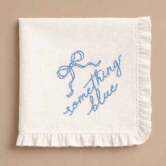 xo, Fetti Something Blue Embroidered Handkerchief - xo, Fetti $0 default thumbnail