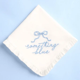 xo, Fetti Something Blue Embroidered Handkerchief - xo, Fetti $3 thumbnail