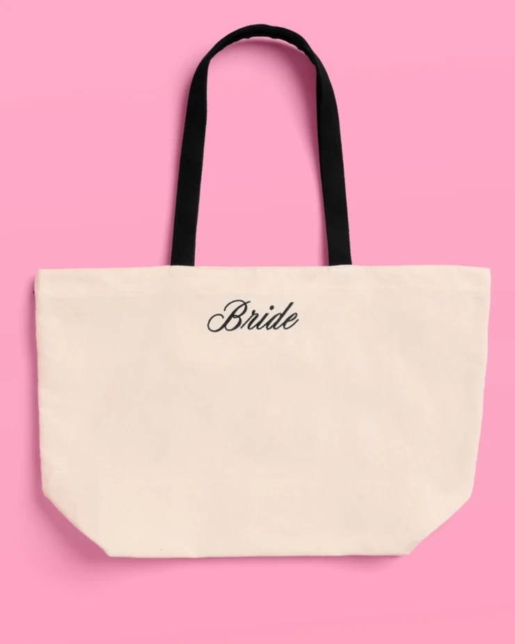 xo, Fetti Bow Bride Tote - Cream Canvas - xo, Fetti #1 picture