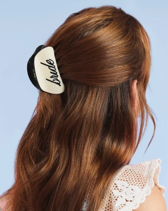 xo, Fetti Bride Acrylic Claw Clip - Ivory & Black - xo, Fetti $4 thumbnail