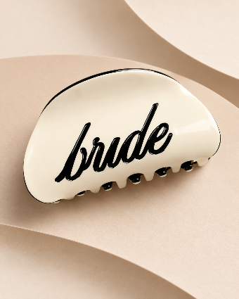 xo, Fetti Bride Acrylic Claw Clip - Ivory & Black - xo, Fetti $0 default thumbnail