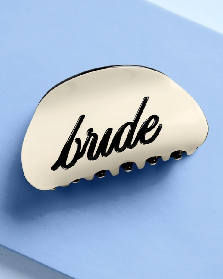 xo, Fetti Bride Acrylic Claw Clip - Ivory & Black - xo, Fetti #1 picture