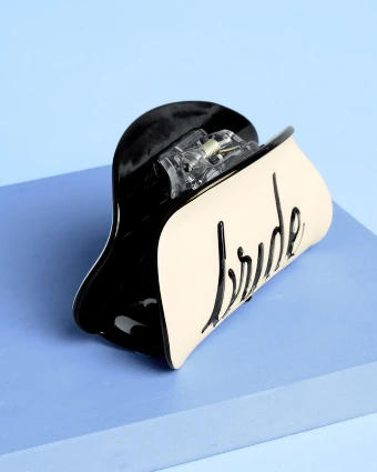 xo, Fetti Bride Acrylic Claw Clip - Ivory & Black - xo, Fetti $3 thumbnail