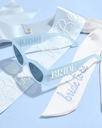 xo, Fetti Something Blue Bride Pack - Hair Bow, Sunglasses + Sash - xo, Fetti $1 thumbnail
