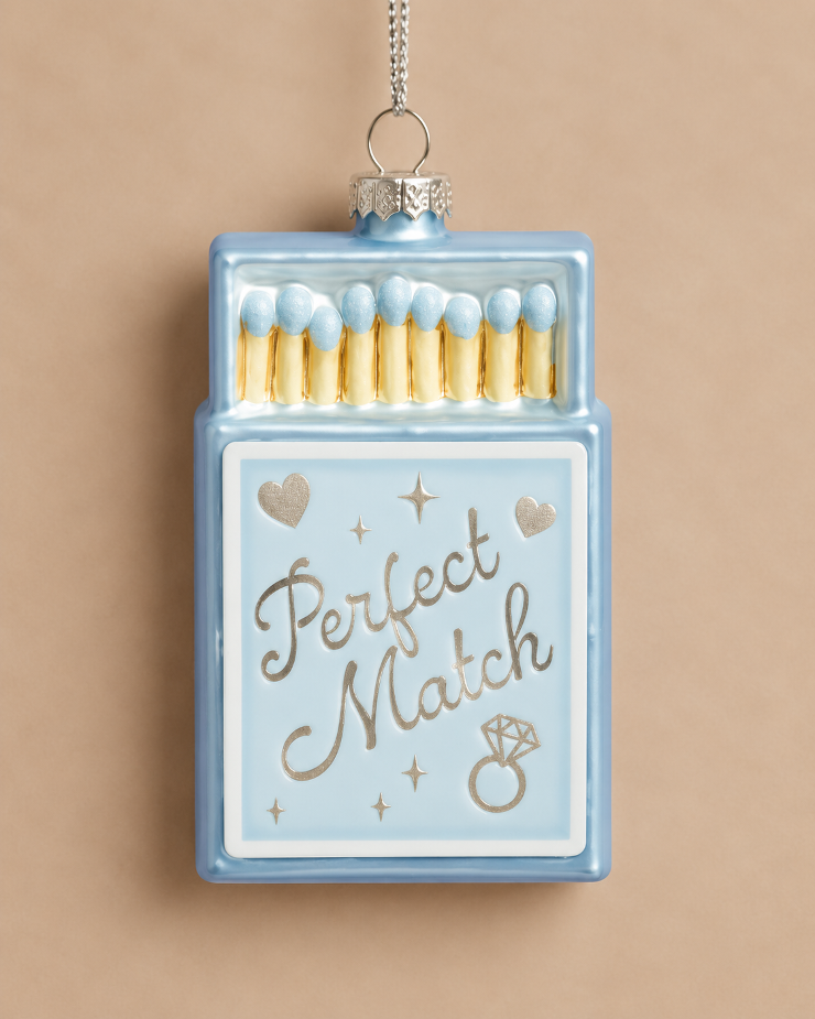 xo, Fetti #Perfect Match Ornament - Blue Matchbox Christmas Ornament, - xo, Fetti Image