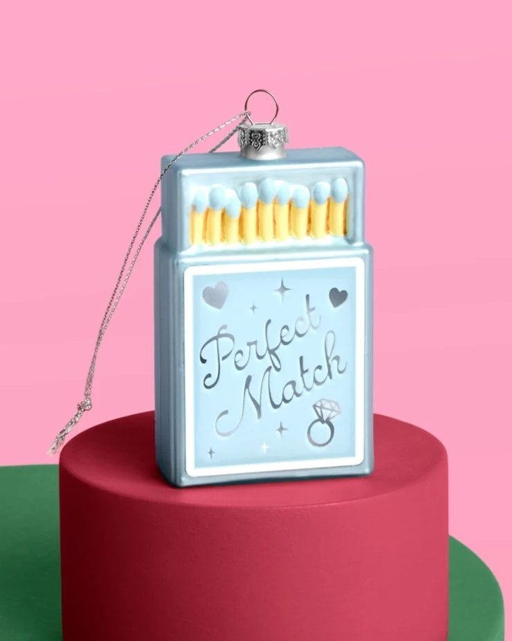 xo, Fetti Perfect Match Ornament - Blue Matchbox Christmas Ornament, - xo, Fetti #1 picture