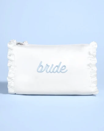 xo, Fetti Embroidered Bride Satin Cosmetic Bag - xo, Fetti $1 thumbnail