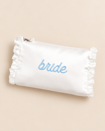 xo, Fetti Embroidered Bride Satin Cosmetic Bag - xo, Fetti $0 default thumbnail
