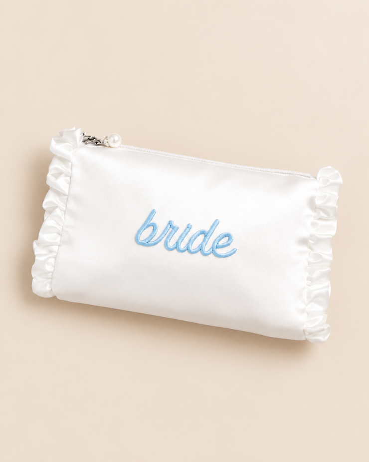 xo, Fetti Embroidered Bride Satin Cosmetic Bag - xo, Fetti #0 default picture