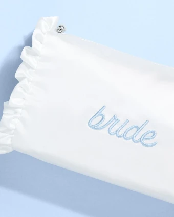 xo, Fetti Embroidered Bride Satin Cosmetic Bag - xo, Fetti $2 thumbnail