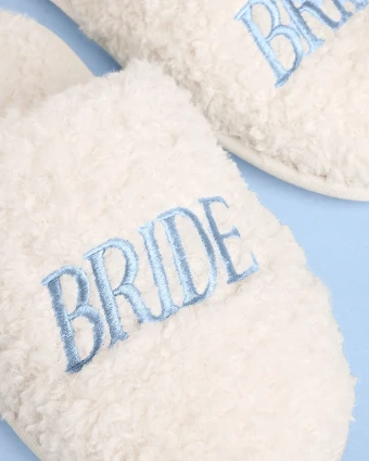 xo, Fetti Bride Slippers | Faux Fur, Something Blue, Cozy - xo, Fetti $2 thumbnail