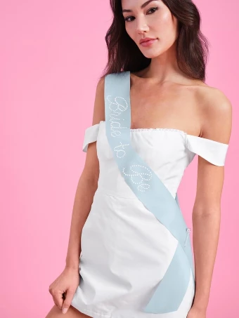 xo, Fetti Pearl Bride To Be Sash | Blue Bachelorette Bridal Shower - xo, Fetti $2 thumbnail