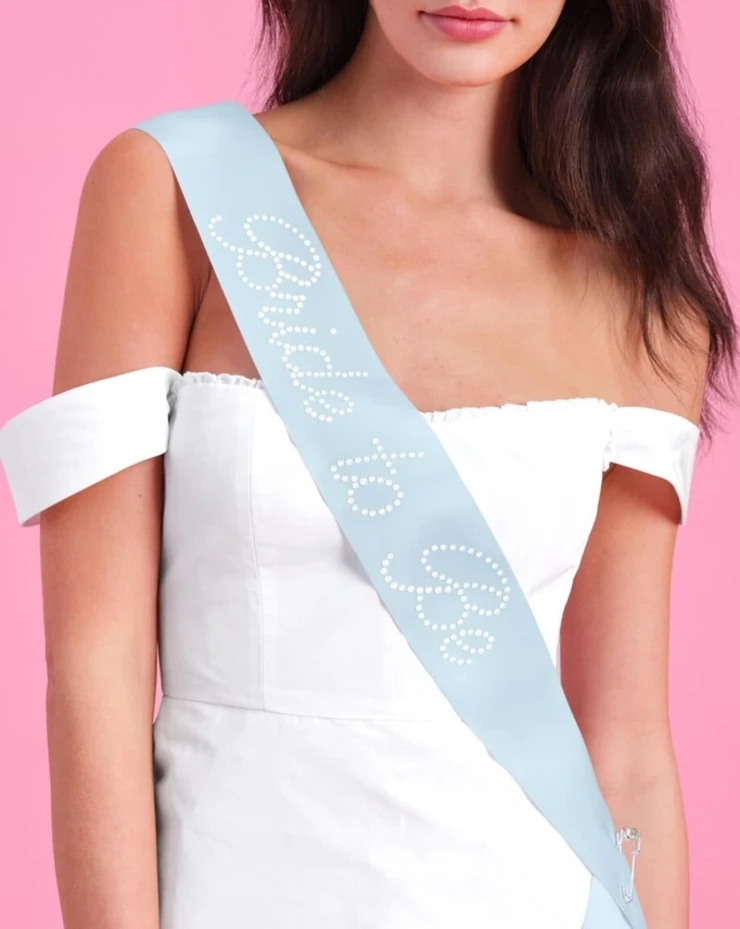 xo, Fetti Pearl Bride To Be Sash | Blue Bachelorette Bridal Shower - xo, Fetti #4 default picture