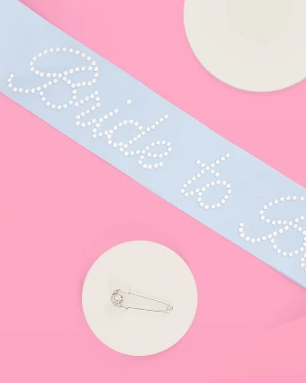 xo, Fetti Pearl Bride To Be Sash | Blue Bachelorette Bridal Shower - xo, Fetti $3 thumbnail
