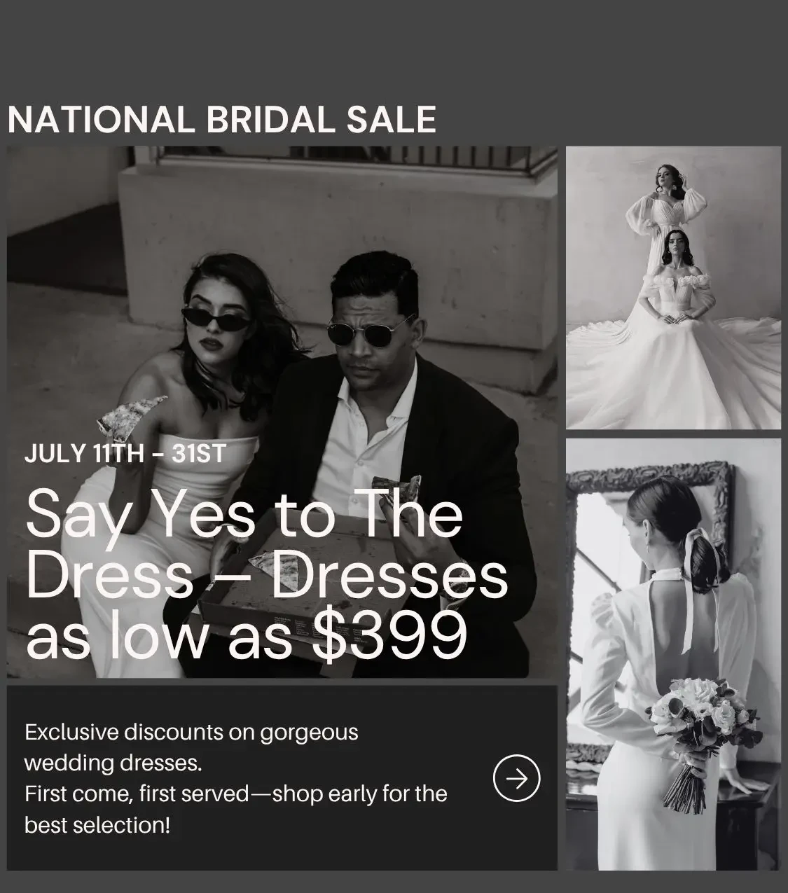 National bridal sale banner - mobile