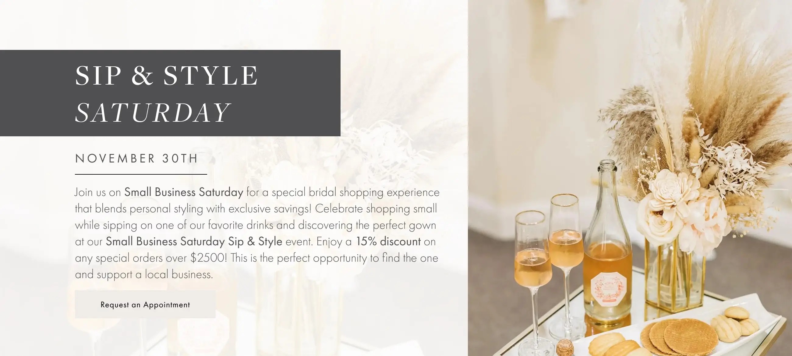 Sip & Style Saturday at Always Elegant Bridal, Chico